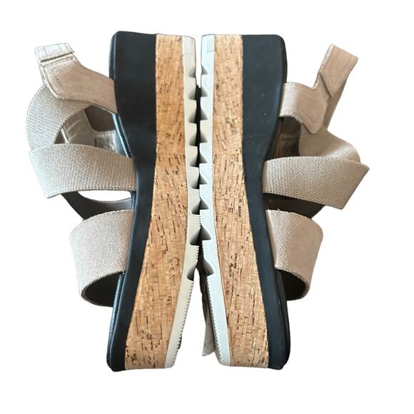 Sorel Cameron Flatform Wedge Slingback Cork Platform Banded Straps NEW Size 9 - Picture 8 of 11